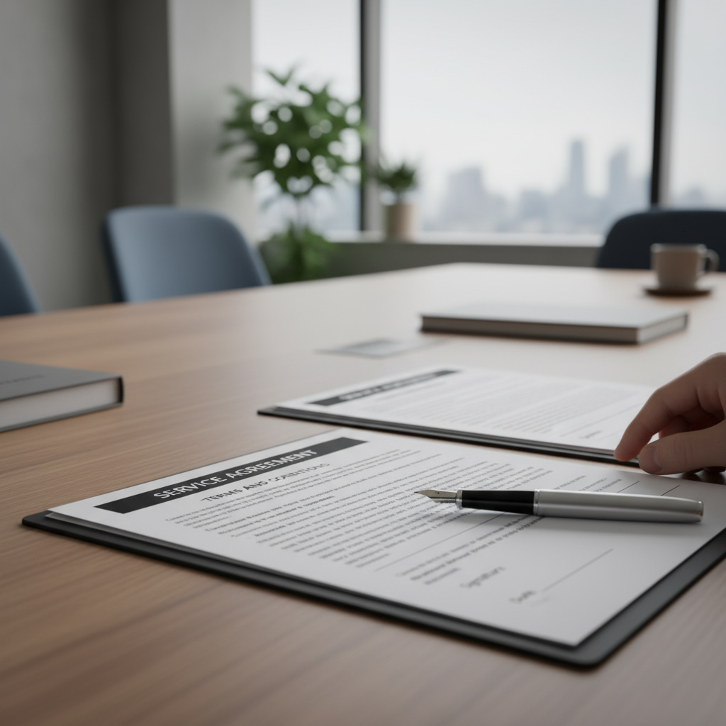 Vertragsunterzeichnung in professioneller Umgebung
