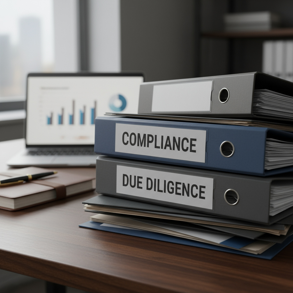 Dokumentenstapel zu Compliance und Due Diligence